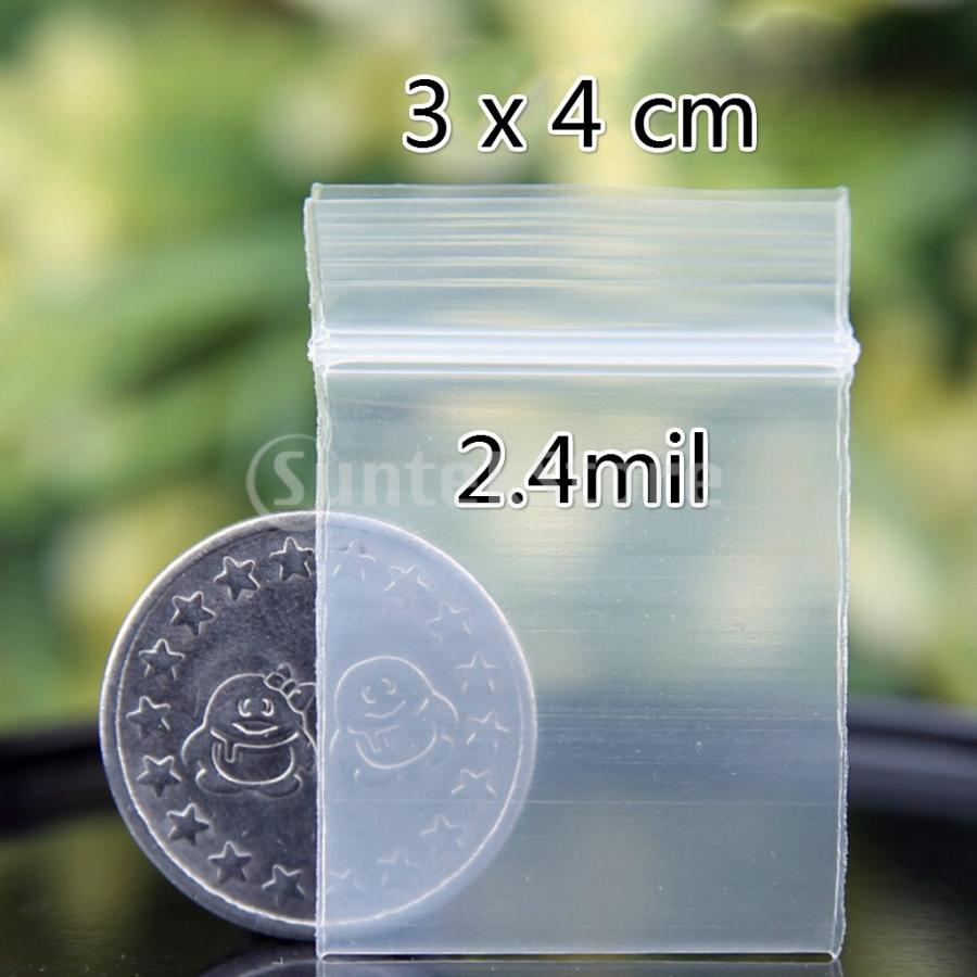 ジッパーバッグ チャック付ポリ袋 3x4cm 100個入り ビニール袋 ジッパー小分け袋 収納袋 クリアジッパーバッグ 透明 繰り返し使用可能｜stk-shop｜02