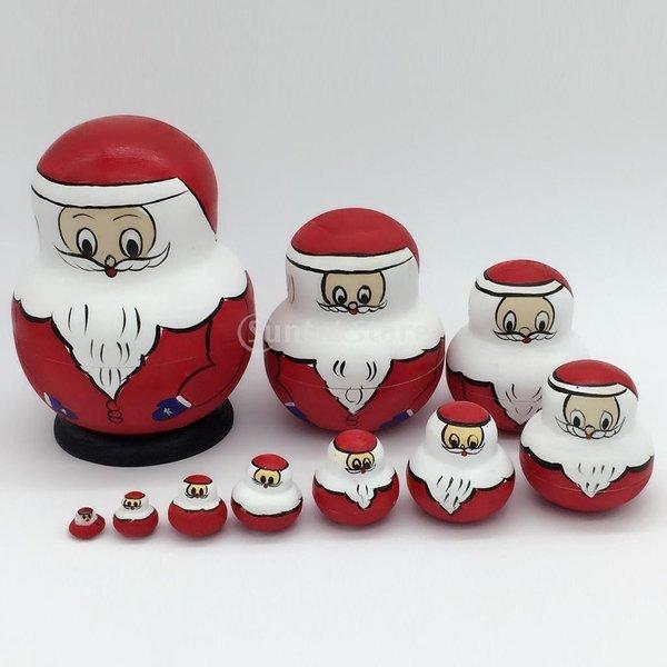 サンタセット サンタマトリョーシカ クリスマス マトリョーシカ クリスマスプレゼント ロシアマトリョーシカ 木製 10個入り サンタ レッド 子供 大人 赤い 人形 Stkショップ 通販 Yahoo ショッピング