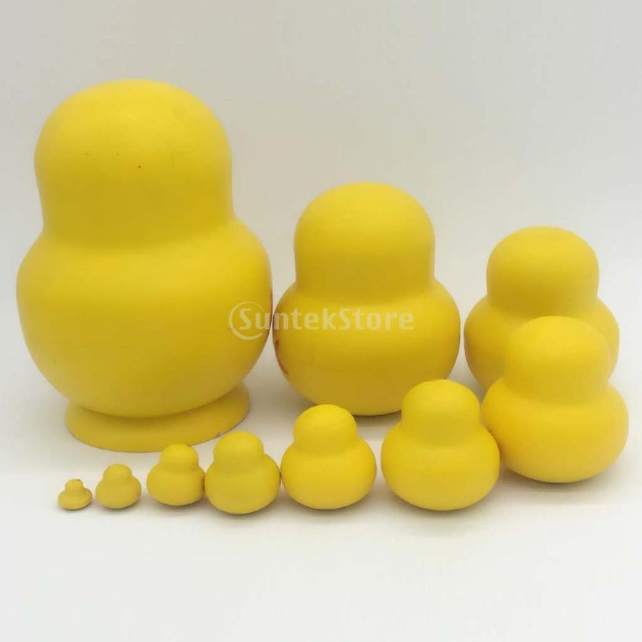 新品　ロシア製 マトリョーシカ　10cmサイズ 5体セット　あひる Amazon | 10層黄色いアヒル木製マトリョーシカキッズおもちゃ