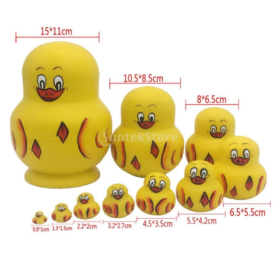 10本 木製 ロシア マトリョーシカ 入れ子人形 キュート プレゼント アヒルと猿 ２パタン選べ 15 11cm アヒル Stkショップ 通販 Yahoo ショッピング