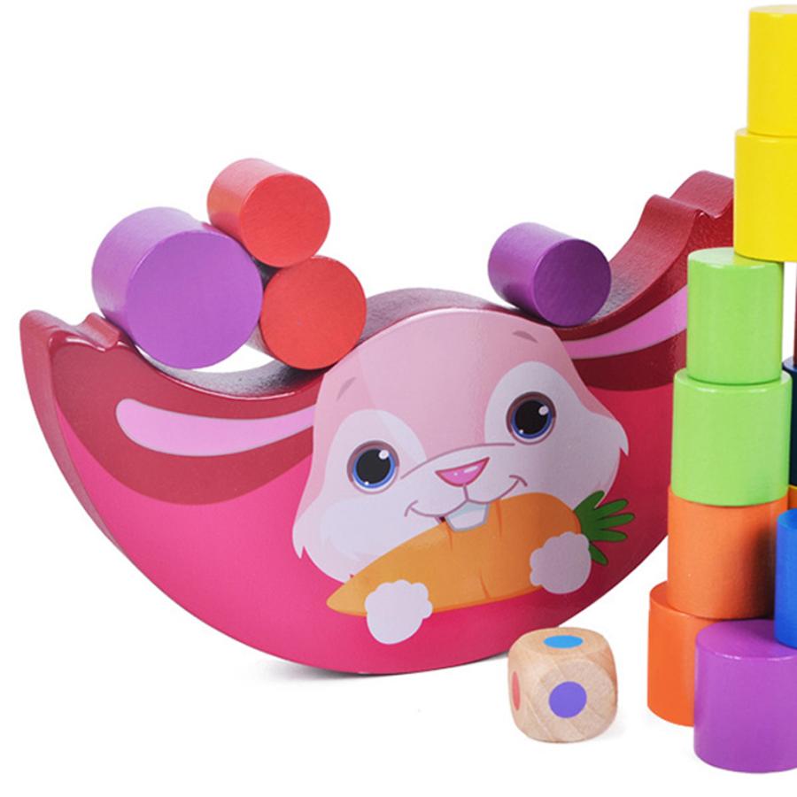 日本最大の 木製 ウサギ バランス ブロック スタッキング ゲーム 幼稚園 教育 おもちゃ 1セット Cisama Sc Gov Br