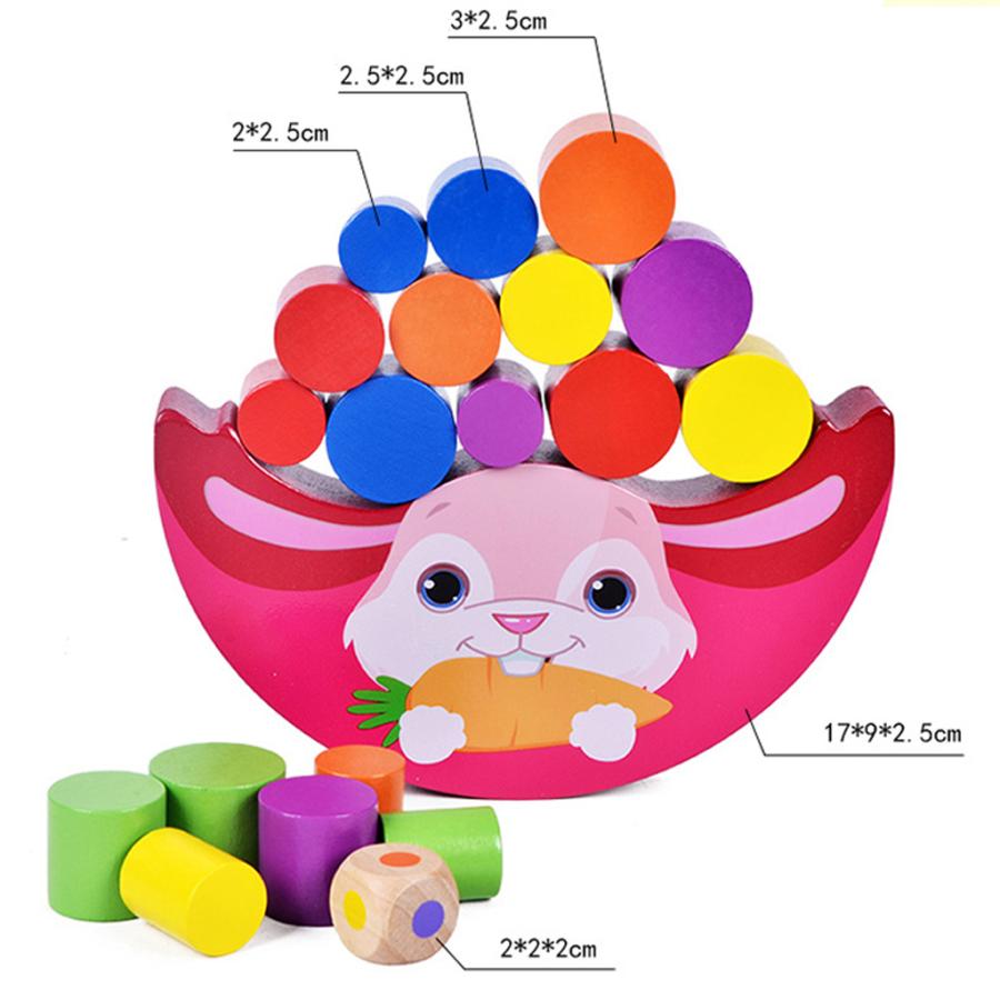 日本最大の 木製 ウサギ バランス ブロック スタッキング ゲーム 幼稚園 教育 おもちゃ 1セット Cisama Sc Gov Br