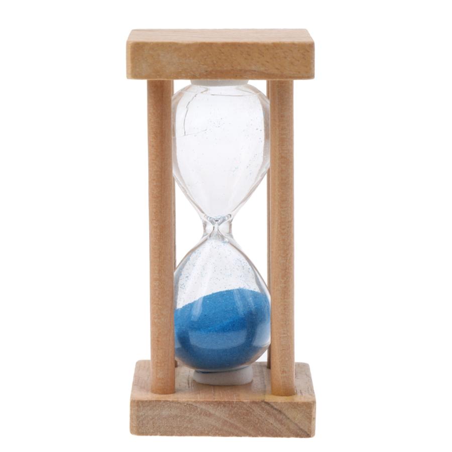 5分木製スクエアフレーム砂時計砂時計サンドタイマー時計ブルー ギフト
