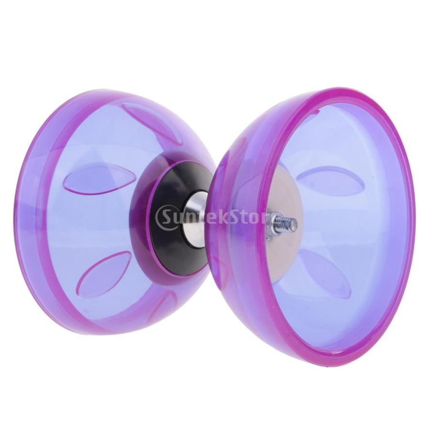 中国コマ トリプル ベアリング ジャグリング ディアボロ おもちゃ ストリング付き お買得 2サイズ4色選べる 10 5cm スティック 紫