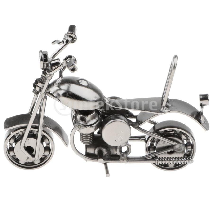 【中古品】　オートバイのミニチュア 金属製 ５台セット 金属製 オートバイ バイク模型 モデル ミニチュア工芸 レトロ
