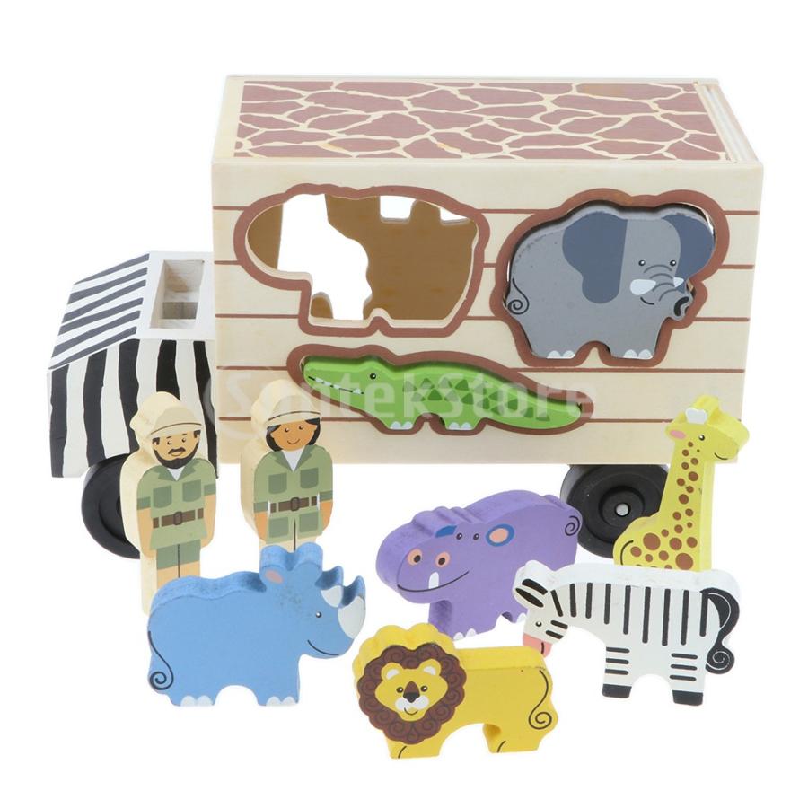 木製 トラック 動物ビルディングブロック はめこみ 子供 赤ちゃん 早期教育玩具 Stkショップ 通販 Yahoo ショッピング