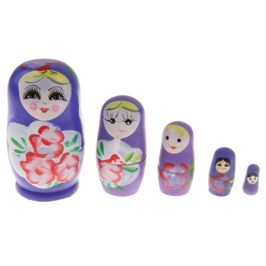 5個 ロシア人形 マトリョーシカ人形 手塗り 入れ子人形 贈り物 【予約 