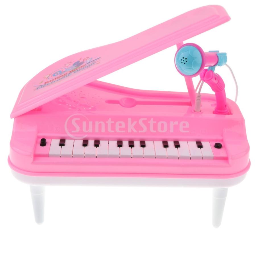 全2カラー 23キーピアノ キー 楽器 音楽教育玩具 マイクとスタンド付き ピンク Stkショップ 通販 Yahoo ショッピング