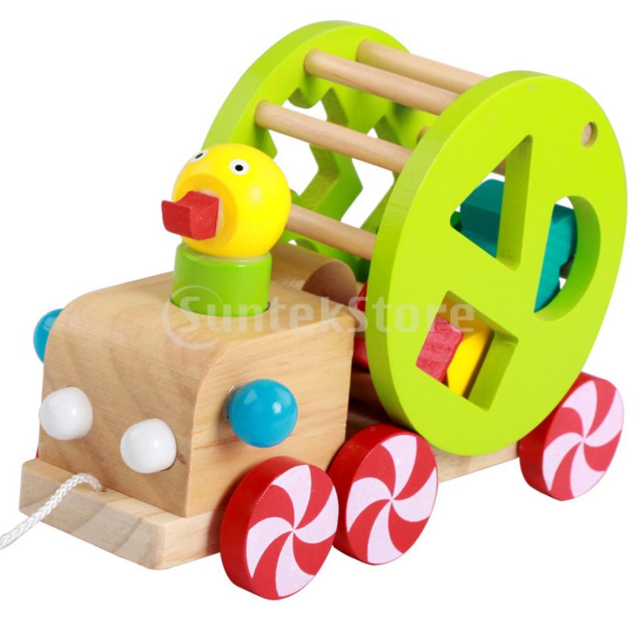 赤ちゃん 幼児のため ウォーキングトイ 引っ張る車 木製 プルトイ おもちゃ｜stk-shop｜05