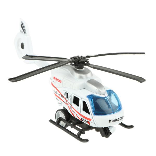 1:43スケールダイキャストヘリコプターモデル玩具引き戻すおもちゃ子供男の子用ホワイト｜stk-shop