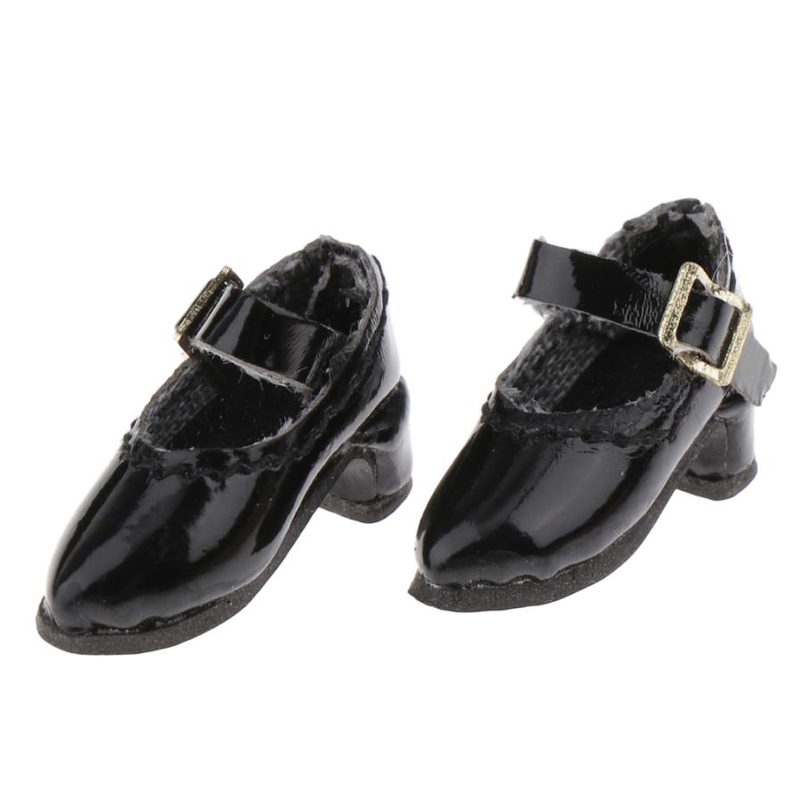 OB 【お気にいる】 印象のデザイン 11 1 12 BJD人形服アクセサリー黒のためのファッションPUハイヒールの靴
