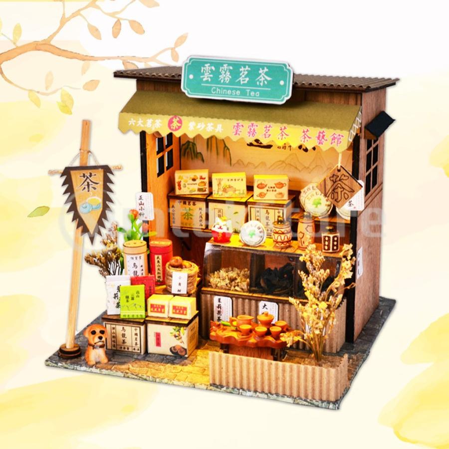 3Dパズル ドールハウスキット 中国茶屋 DIY ミニチュア 家具セット 1