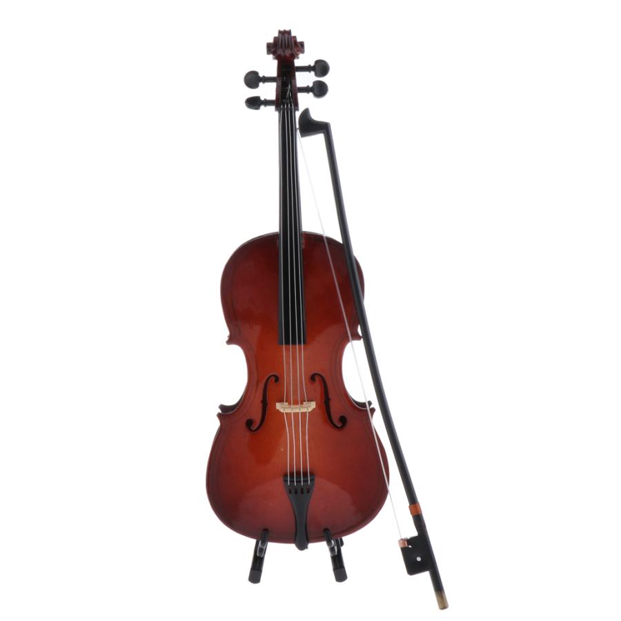 ドールハウスキット 家具 ミニチュア チェロ モデル 1 6スケール 人形の家 音楽室 装飾 スタンド付き