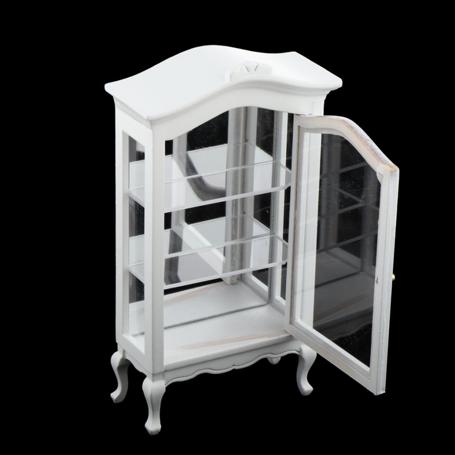 1/12ドールハウスミニチュア家具木製食器棚キャビネットショーケースの
