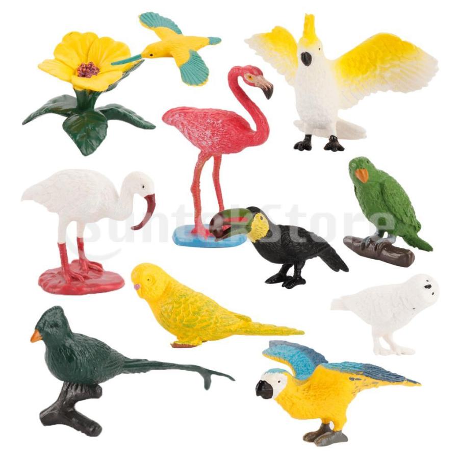 おもちゃミニ鳥モデルセット雪インコシミュレーション世界おもちゃモデル