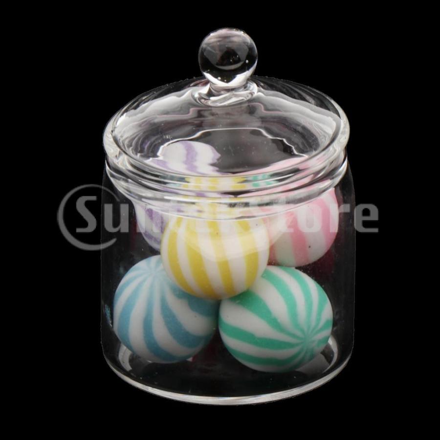 ミニチュアキャンディー瓶ドールハウスカラフルな甘いでクリアガラス