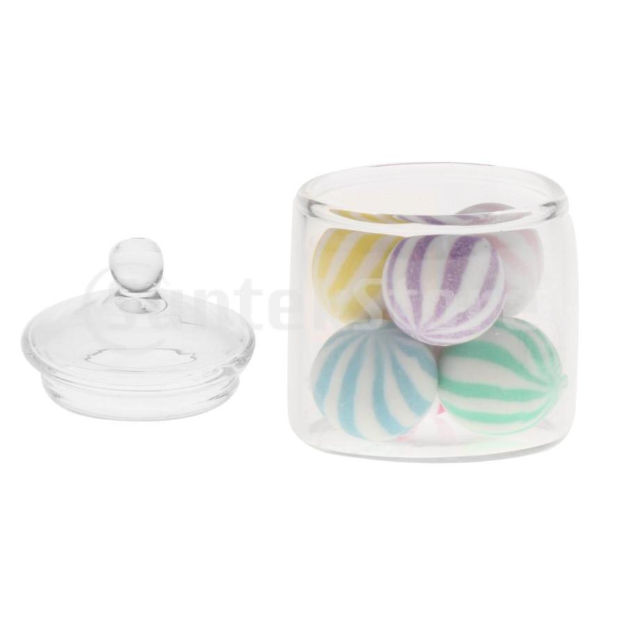 ミニチュアキャンディー瓶ドールハウスカラフルな甘いでクリアガラス