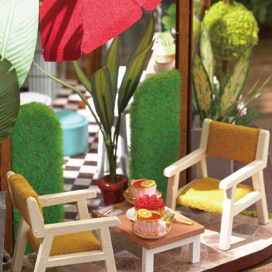 クリスマス コーヒーショップ ミニチュア ドールハウスミニチュアdiyハウスキットクリエイティブコーヒー