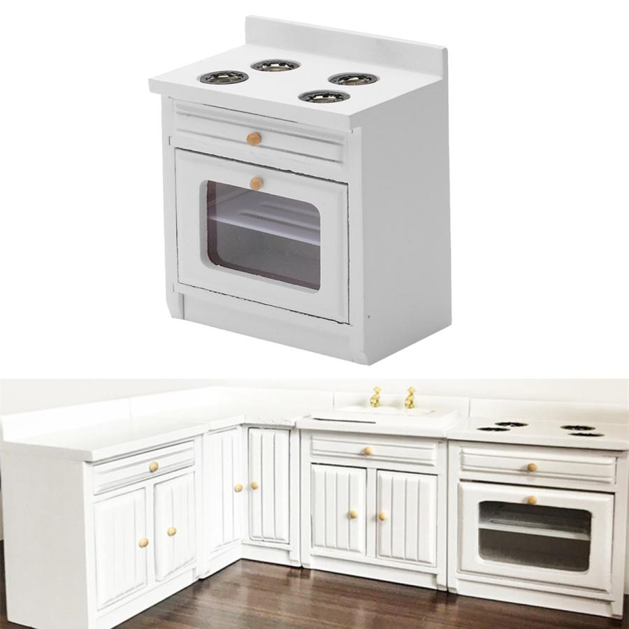 かわいいドールハウスキッチンミニチュア家具のダイニングルーム調理キャビネット 1 12スケール木製シーンアクセサリー 93 Off