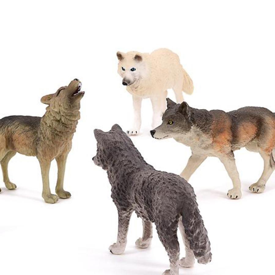 コレクター男の子女の子のための6個のオオカミフィギュア野生動物