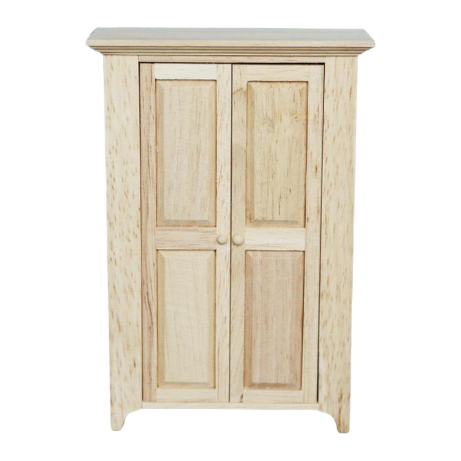 1 12ドールハウス手作り素朴な農村木材ダブルオープンワードローブ寝室のリビングルームの家具クローゼットおもちゃ 21激安通販