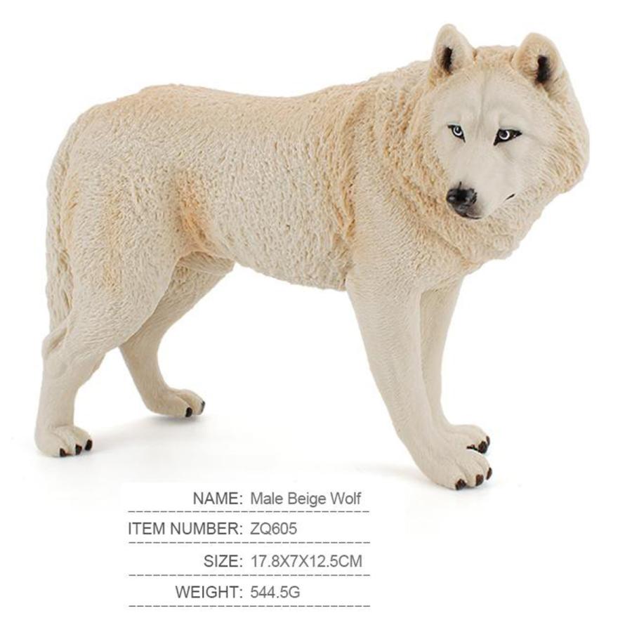 プラスチック製のオオカミフィギュア自立装飾置物リアルな野生動物