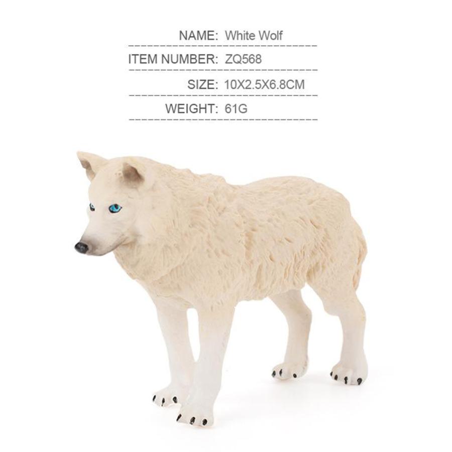 プラスチック製のオオカミフィギュア自立装飾置物リアルな野生動物
