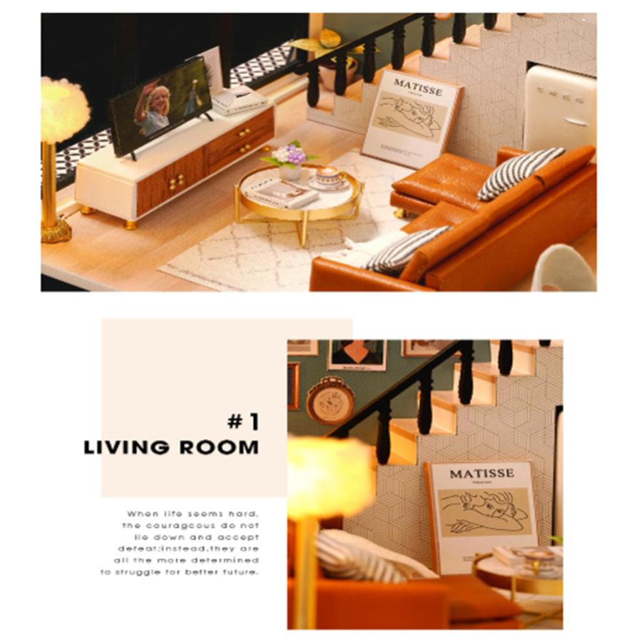 ミニチュアドールハウスキット DIY 手作り 北欧 木製ドールハウス 家具