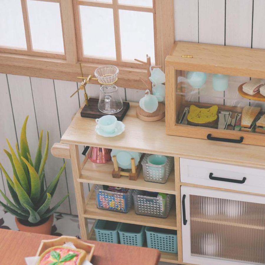 1/12ドールハウスミニチュアガラス上に注ぐコーヒーメーカーセット