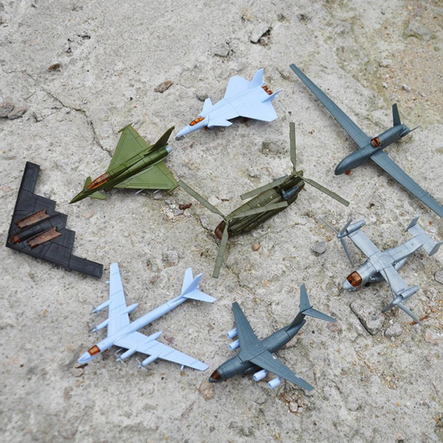 4D現代航空機モデルパズルキット表示プラスチックヘリコプター飛行機