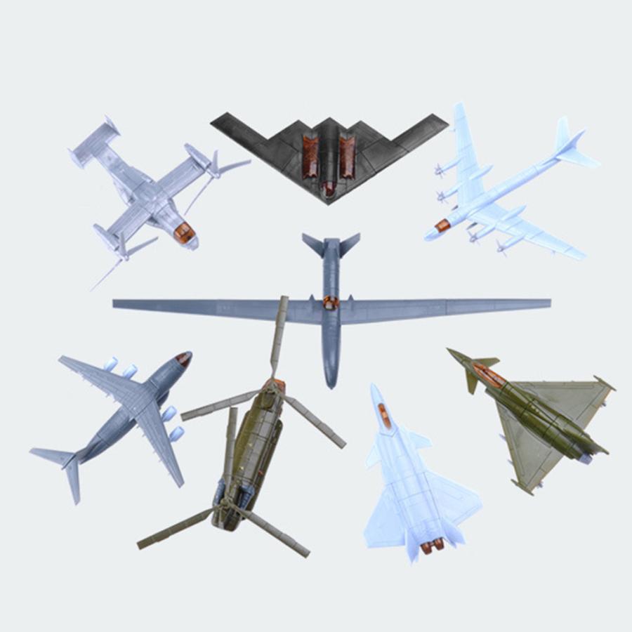4D現代航空機モデルパズルキット表示プラスチックヘリコプター飛行機