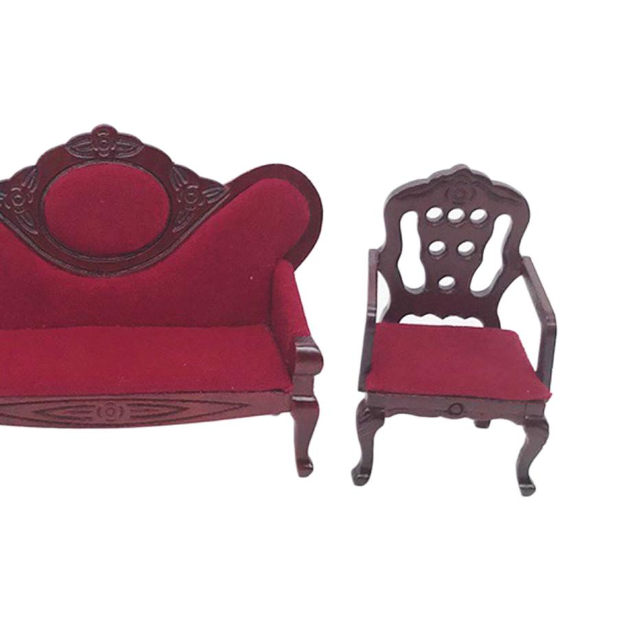 ドールハウスミニチュア家具リビングルームソファ1/12デコレーション