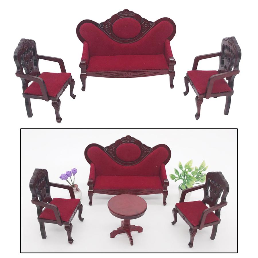 ドールハウスミニチュア家具リビングルームソファ1/12デコレーション
