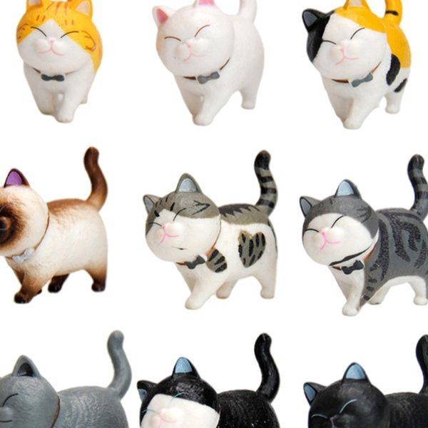 新品 未使用 猫 ネコ ねこ 置物 かわいい猫 置物 机 猫 おきもの ねこ 9点セット 高品質