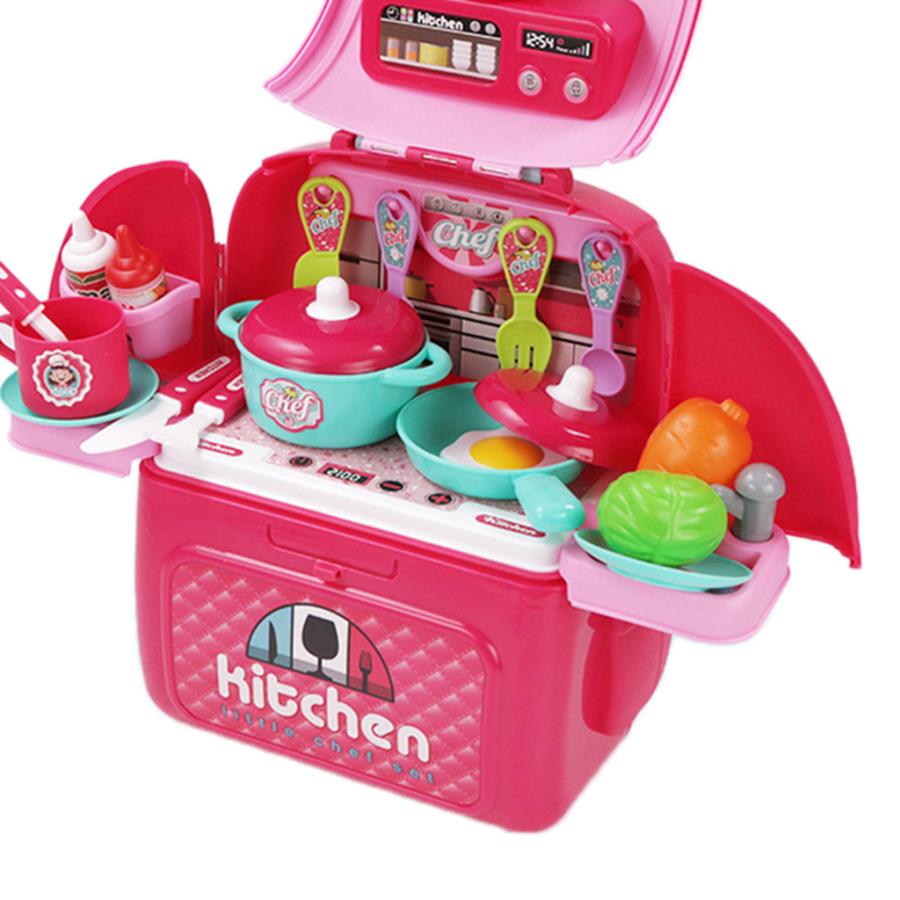 クリエイティブふりプレイバックパック教育玩具キッズスクールパーティーはピンクのキッチンを好む｜stk-shop｜03