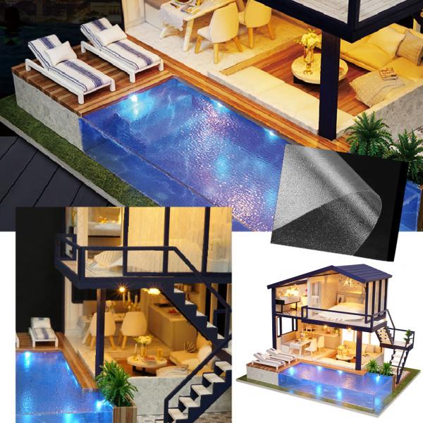 DIYミニチュアドールハウスw / LEDライトバッテリーケース木製??工芸品