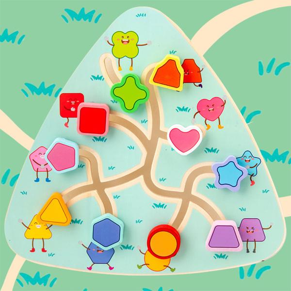 キッズ木製迷路ゲーム数学おもちゃ色認識幼児交通海のための旅行おもちゃ｜stk-shop｜10