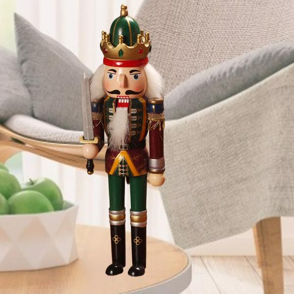 木製くるみ割り人形兵士手工芸品クリスマスオーナメントデスク卓上装飾