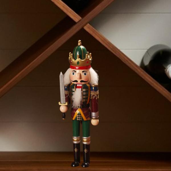 木製くるみ割り人形兵士手工芸品クリスマスオーナメントデスク卓上装飾