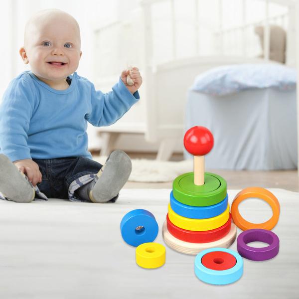 ベビースタッキングリングおもちゃブロックレインボータワー学習教育おもちゃa Stkショップ 通販 Yahoo ショッピング