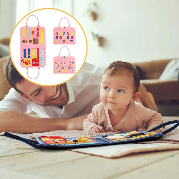 新入荷 流行 旅行赤ちゃん忙しいボードジッパーボタン実用的なスキルモンテッソーリおもちゃピンク Cisama Sc Gov Br