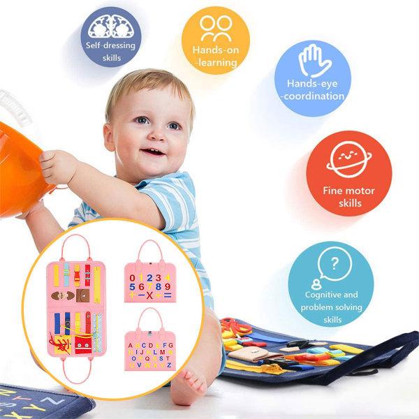 新入荷 流行 旅行赤ちゃん忙しいボードジッパーボタン実用的なスキルモンテッソーリおもちゃピンク Cisama Sc Gov Br