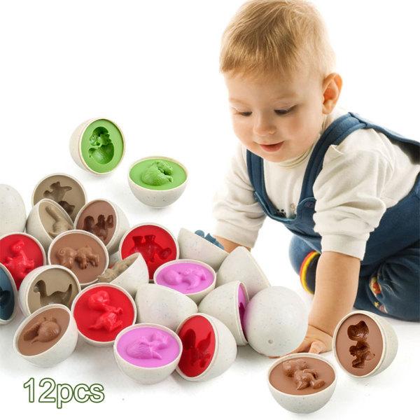 モンテッソーリマッチング卵幼児おもちゃ、子供の色の形を並べ替え認識スキルを学ぶ遊び、子供の贈り物のためのエイズを教えるパズル｜stk-shop