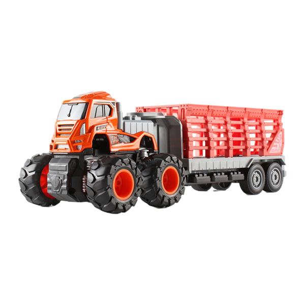 男の子の女の子オレンジのための恐竜の輸送トラックの回避のプルバック輸送トラック｜stk-shop｜02