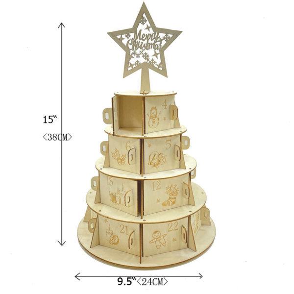 木材アドベントカレンダーケーキの形クリスマスホリデーの宝箱5つの尖った星|stk-shop|03