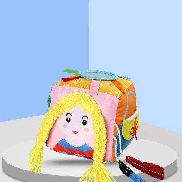 ベビーベッドの女の子のためのパズルサイコロ基本的なライフスキルおもちゃの運動糸脱毛ボタン｜stk-shop