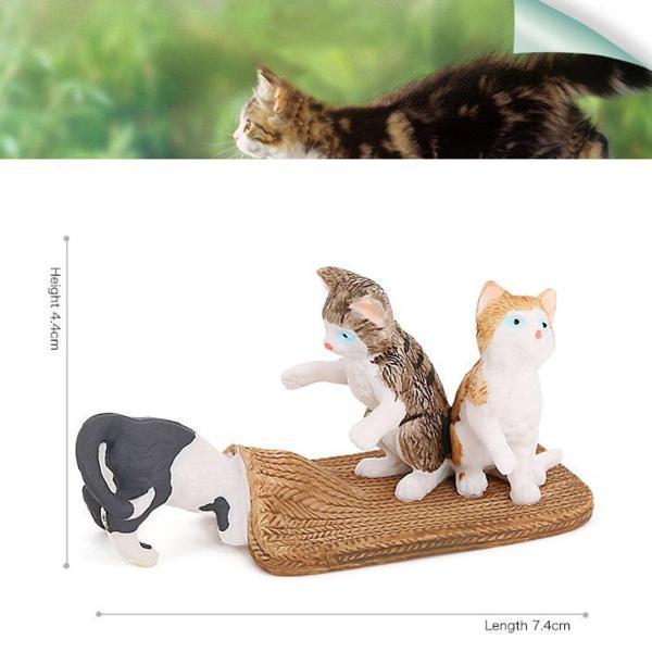 5xプラスチックかわいい猫の彫刻の像ホームオフィスデスクトップキャビネットの装飾｜stk-shop｜07
