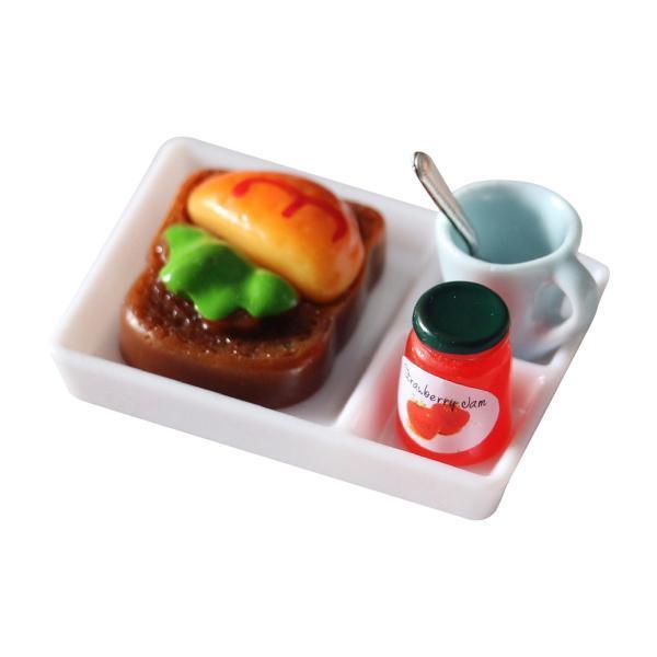 1/12ドールハウスフォトプロップベジーバーガーのシミュレーション朝食トースト＆ジャムキッチンプレイ｜stk-shop｜02