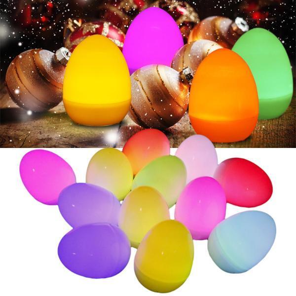 超歓迎 12xledグローイースターエッグイースターエッグハントゲーム誕生日の装飾キッズギフト7色 Materialworldblog Com