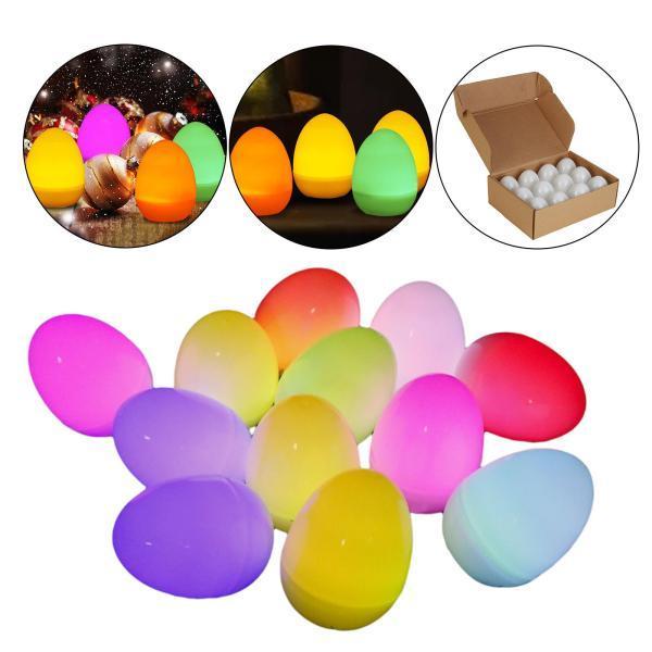 超歓迎 12xledグローイースターエッグイースターエッグハントゲーム誕生日の装飾キッズギフト7色 Materialworldblog Com